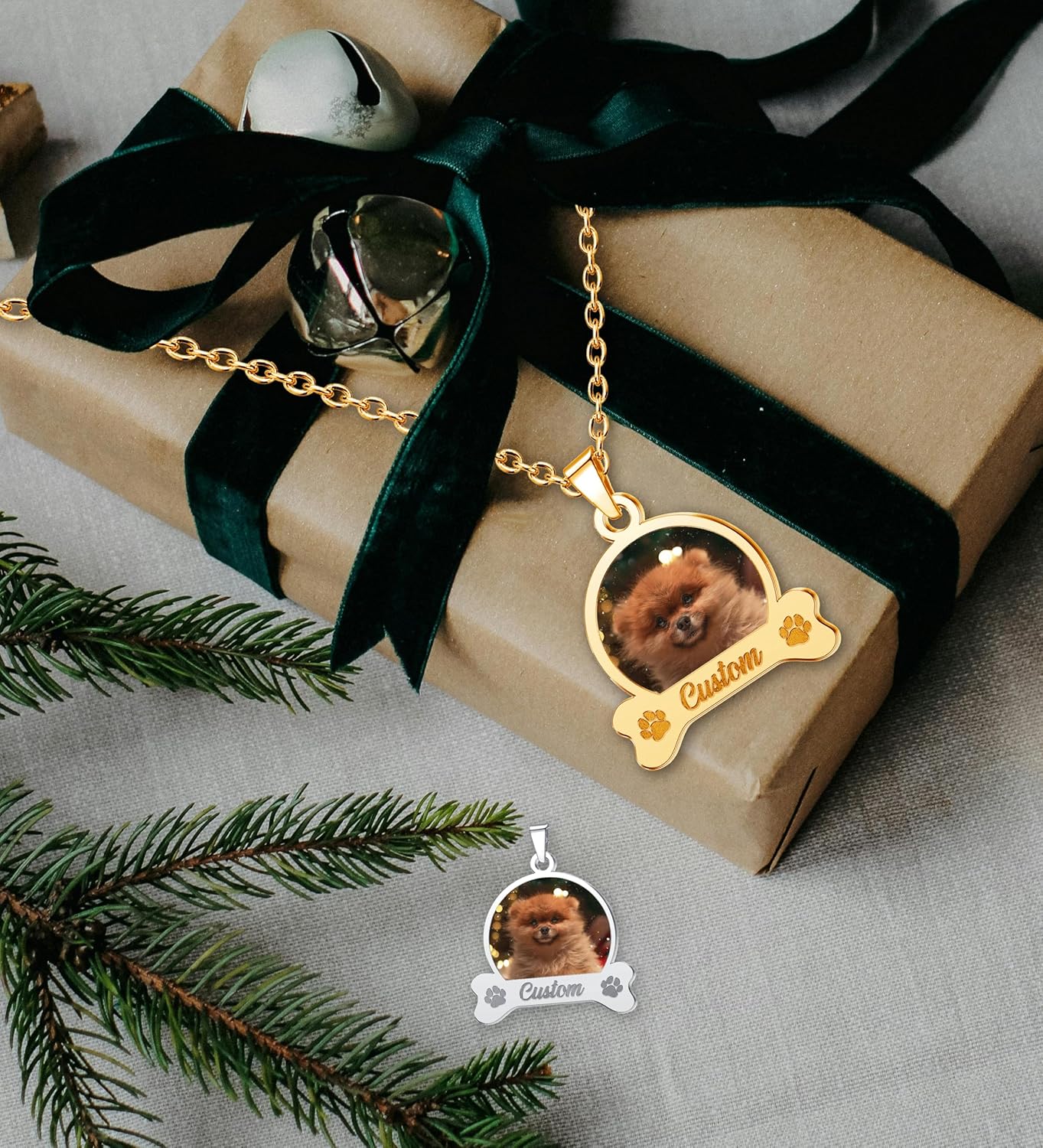 CharmSStory Personalized Photo Necklaces Custom Engraved Name Necklace Memory Keepsake Picture Necklace Pendant Customized Gifts for Women Men