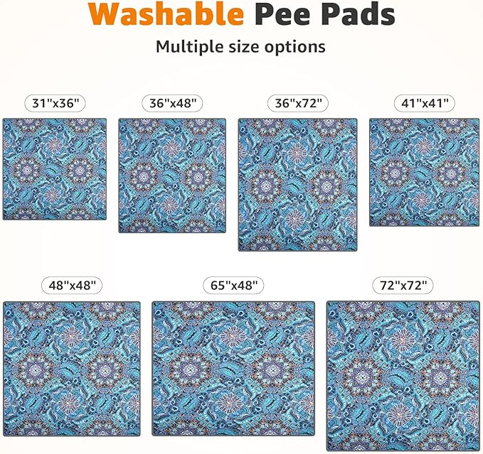 LOOBANI Washable Pee Pads for Dogs, 2 Pack Super Absorbent Reusable Puppy Pads Leakproof Dog Traning Pads, Waterproof Non-Slip Whelping Pad for Floor, Playpen, Crate, Couch-36 x72 (Green)