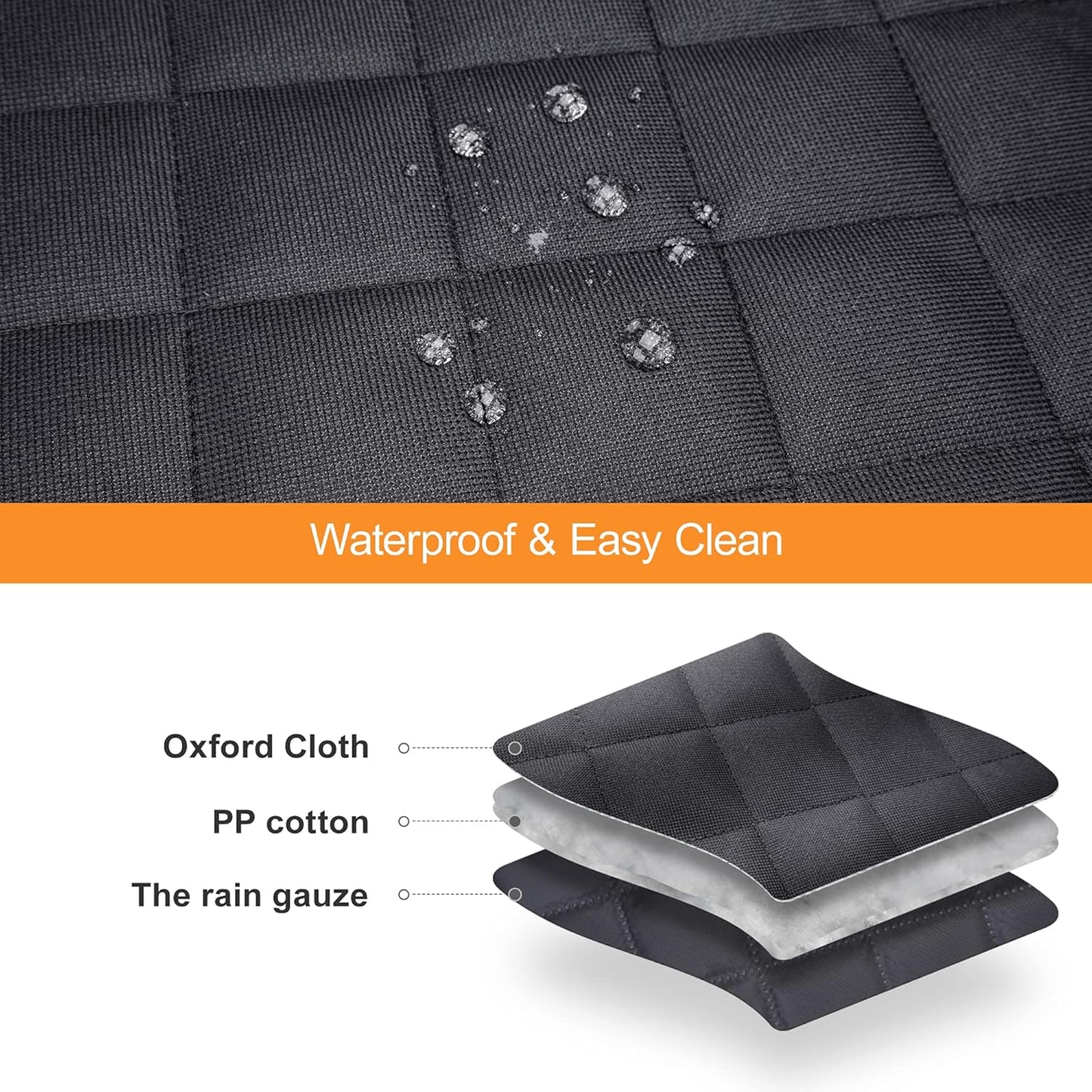 GXT Dog Back Seat Cover Protector for Cars SUV and Trucks with Mesh Window, Scratchproof Nonslip and Waterproof Material(Black)