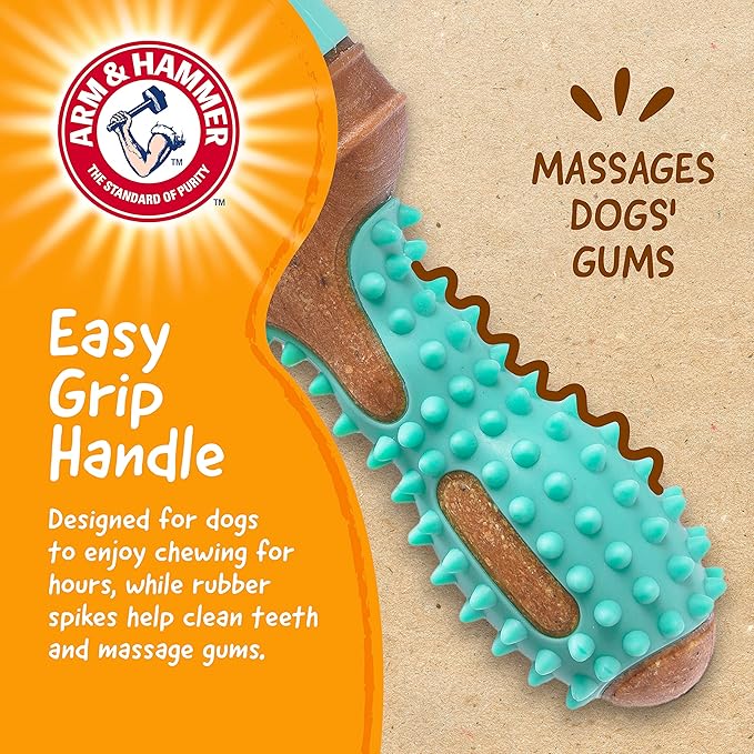 Arm & Hammer for Pets Chew Tools Collection: Wood Blend Paintbrush Chew Toy for Dogs | Compressed Wood Dog Chew Toys with Baking Soda, Safer & Durable Alternative to Chewing Sticks 7.5 Inch