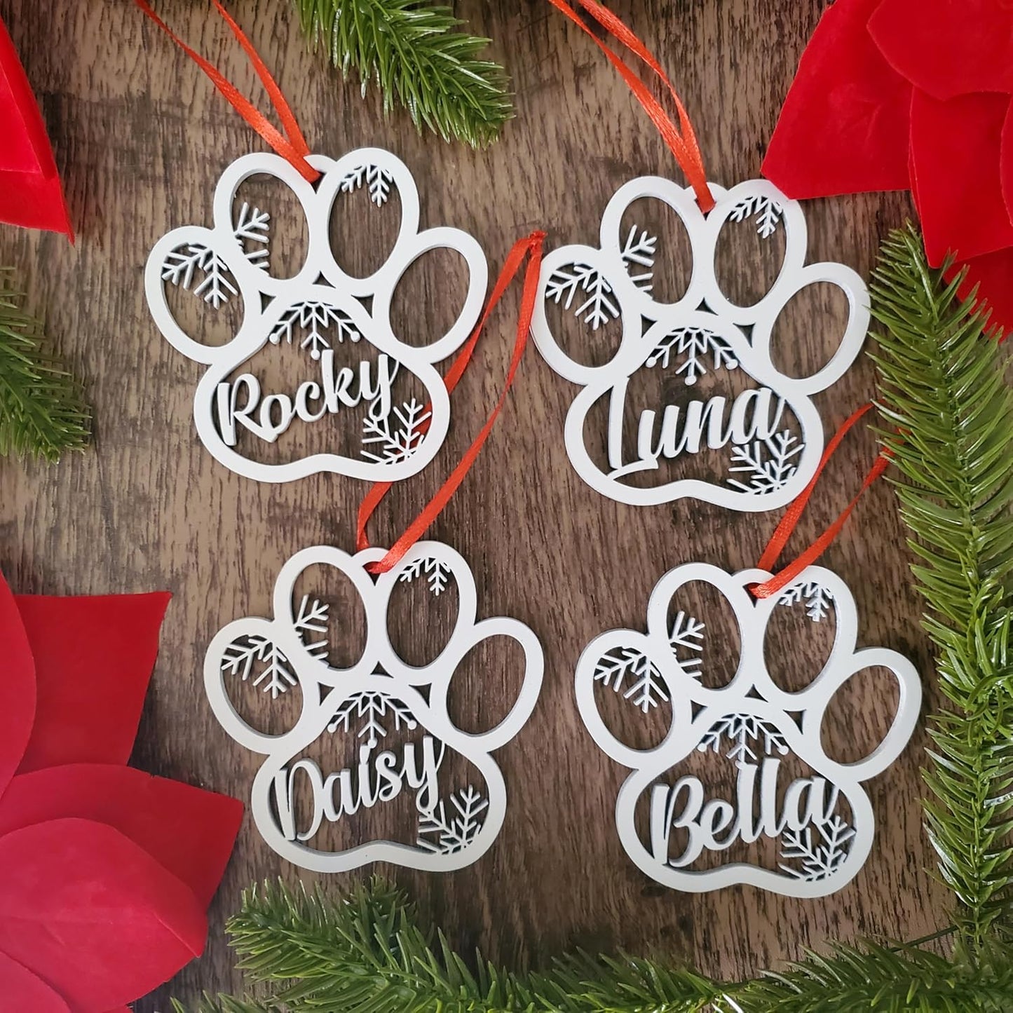 Personalized Dog Paw Ornament, Custom Pet Christmas Ornament, Animal 2024 Ornament