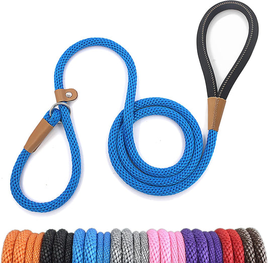 lynxking 6 FT Dog Leash Slip Lead 2 Pack Strong Heavy Duty Braided Dog Training Leash No Pull Training Lead Leashes for Medium Large and Small Dogs