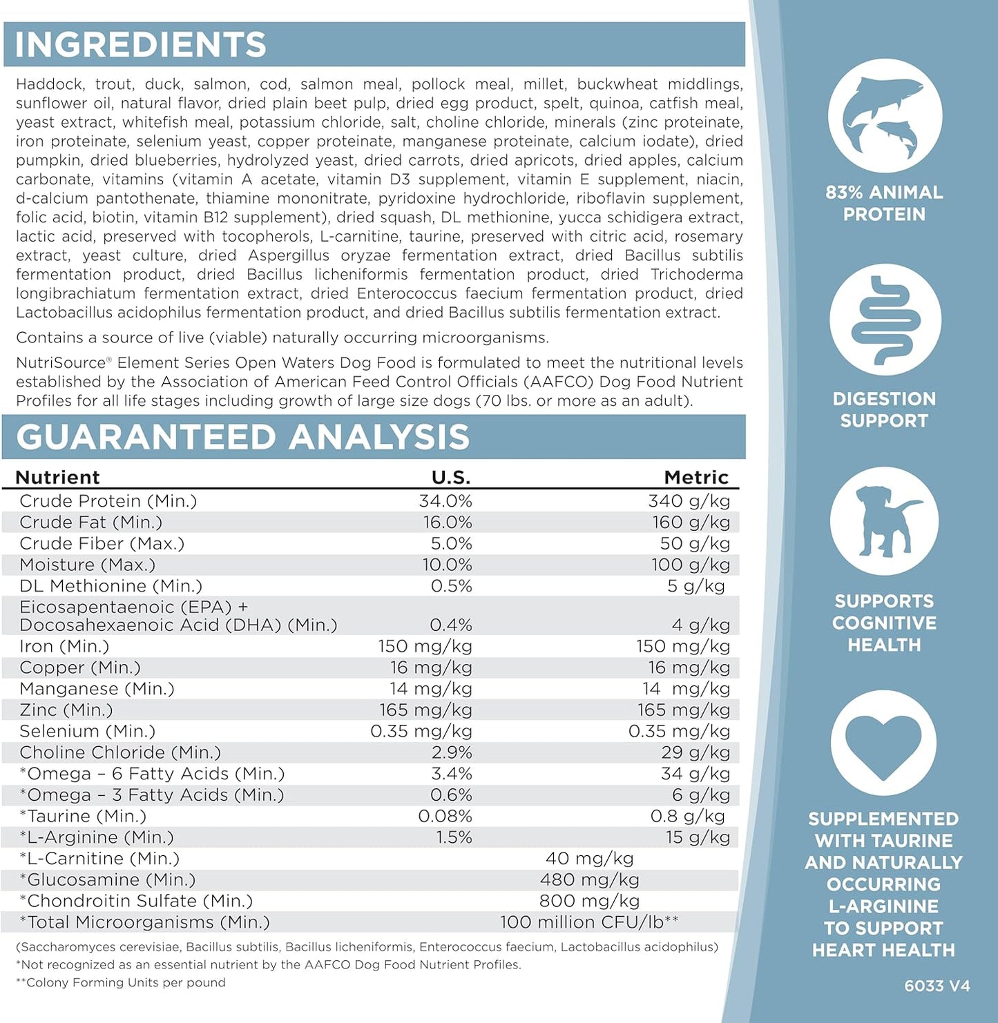 NutriSource Element Series Open Waters Dry Dog Food, Haddock, Trout and Duck, 12LB