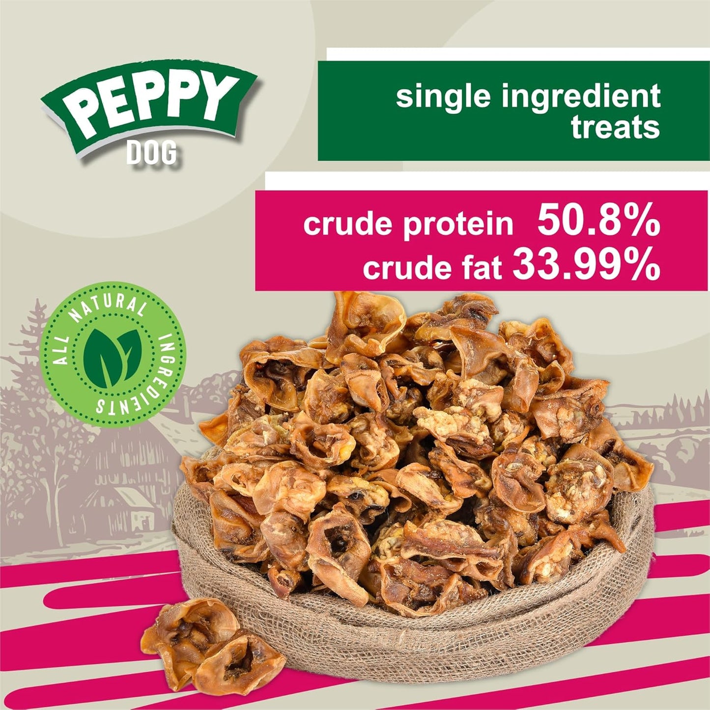 All Natural Pig Ear Slices Dog Treats (70oz) | Protein-Packed | No Preservatives | Promotes Dental Health | Hypoallergenic | Reduces Plaque and Tartar | Perfect Chewiness (70 oz (Pack of 1))