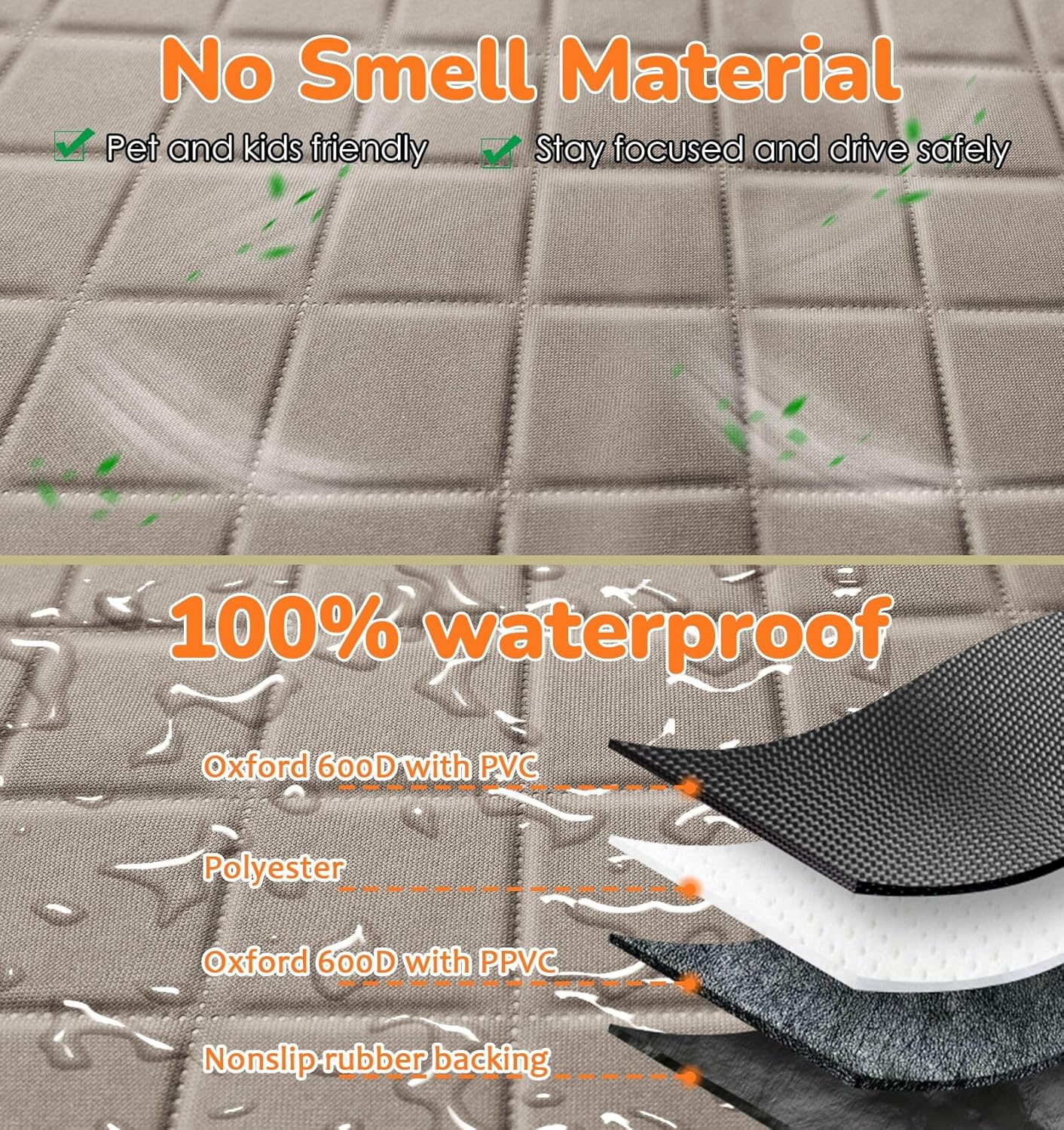 URPOWER Car Seat Cover for Pets 100% Waterproof Seat Cover Hammock 600D Heavy Duty Scratch Proof Nonslip Durable Back Covers for Cars Trucks and SUVs