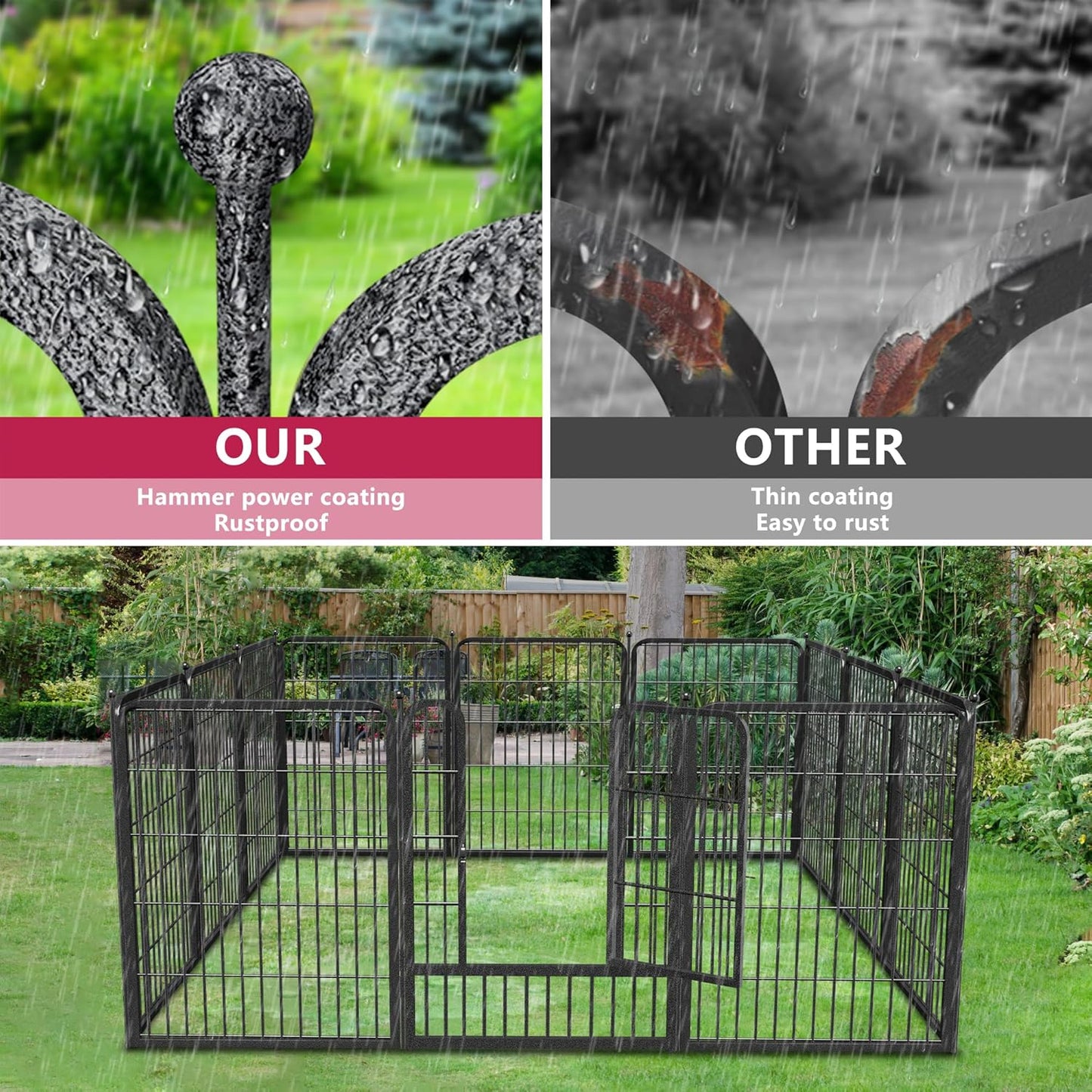 Dog Playpen 32" Height 30 Panels Portable Pet Fence Outdoor for Yard Indoor Dog Pen Outdoor for Medium/Small Animals, Large Pet Puppy Playpen Heavy Duty Pet Fence for RV Camping, Yard