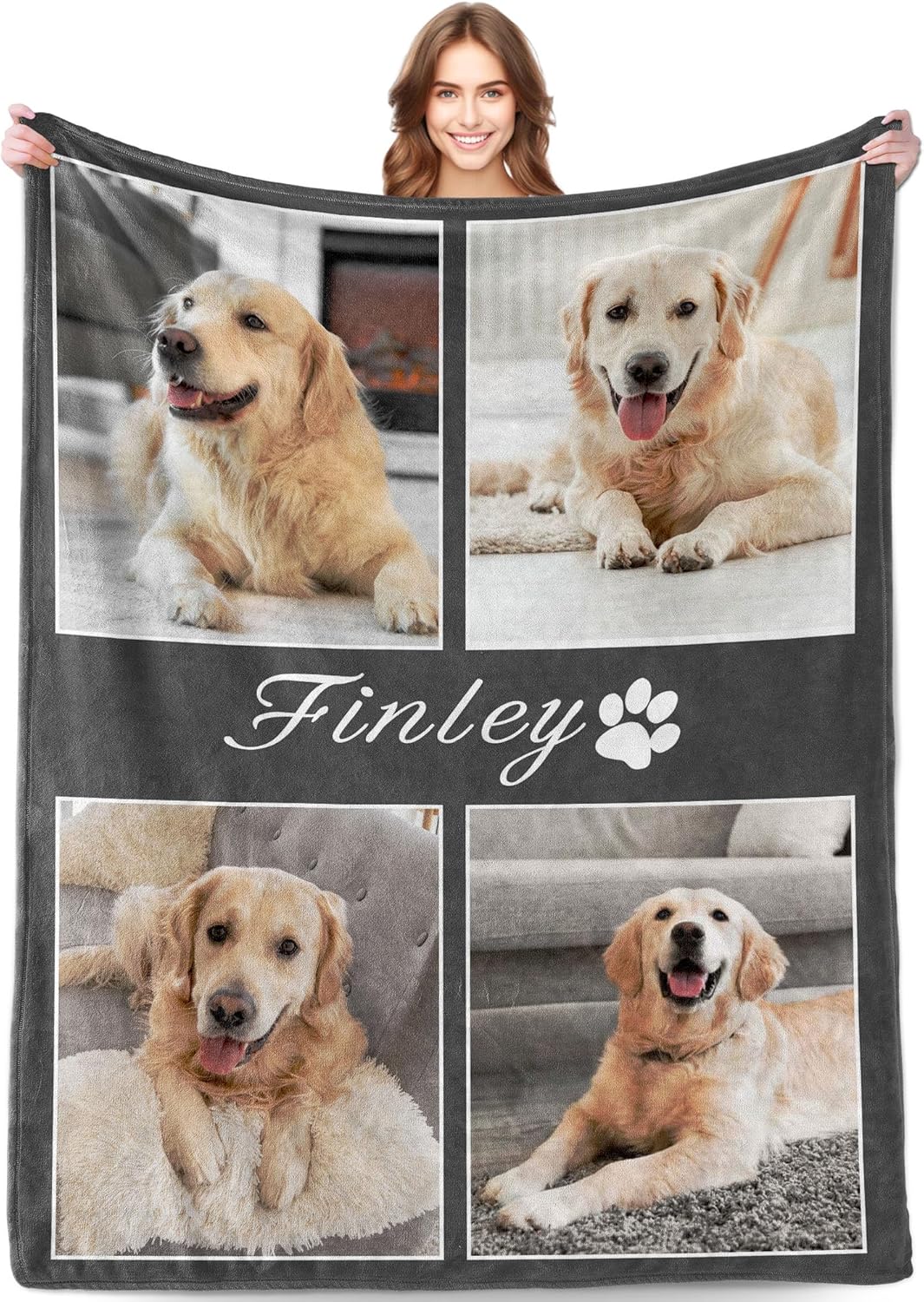Funny DIY Personalized Pet Memorial Blanket with Photo Pet Memorial Gifts for Dogs Cats Loss of Dog Sympathy Gift Dog Bereavement Remembrance Pets Loss Gifts Custom Dogs Picture Blanket