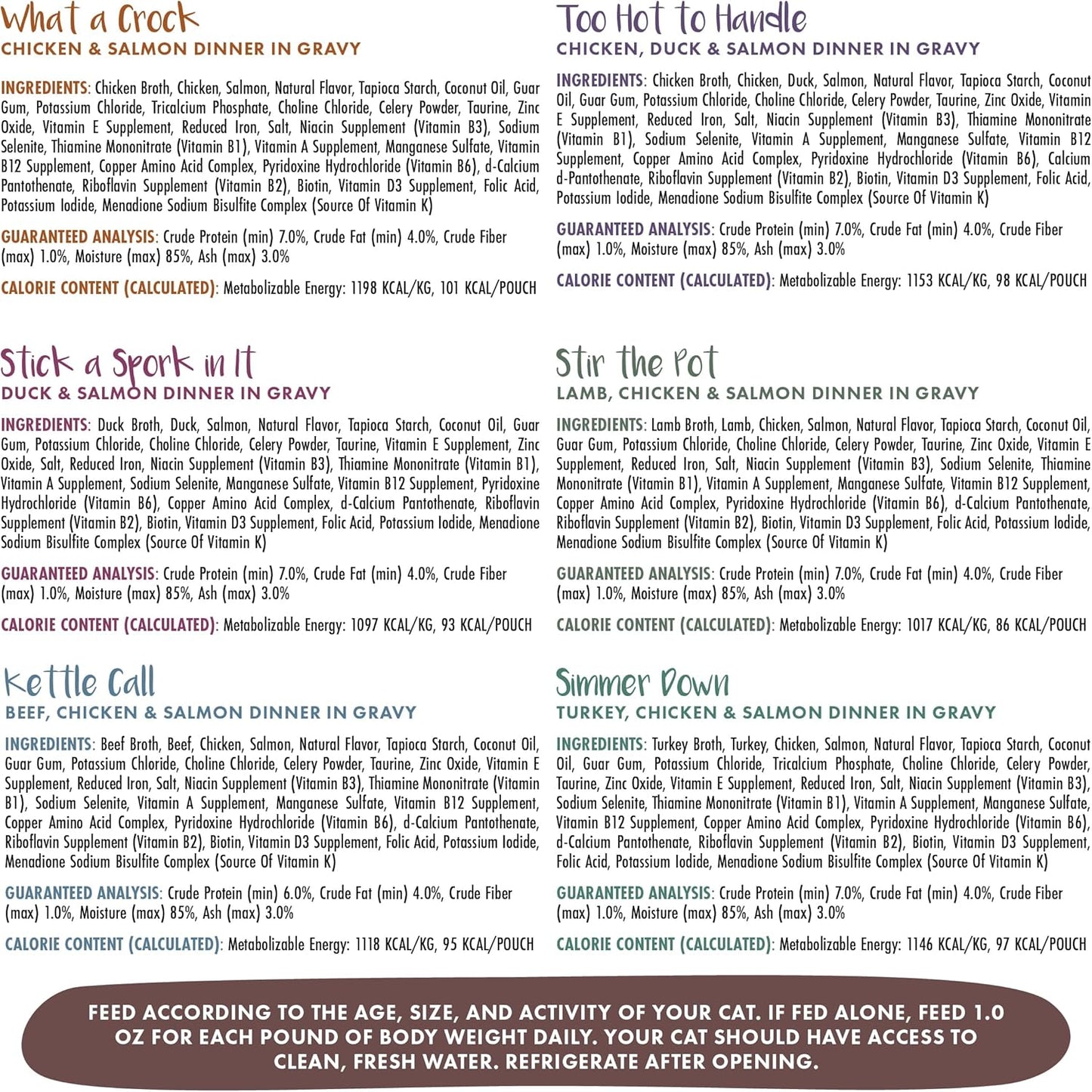 Weruva Classic Stew Cat Food, The Stew Crew Variety Pack, 3oz Pouch (Pack of 12)