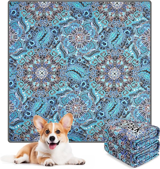 LOOBANI Washable Pee Pads for Dogs, 2 Pack Super Absorbent Reusable Puppy Pads Leakproof Dog Traning Pads, Waterproof Non-Slip Whelping Pad for Floor, Playpen, Crate, Couch-48 x48 (Green)