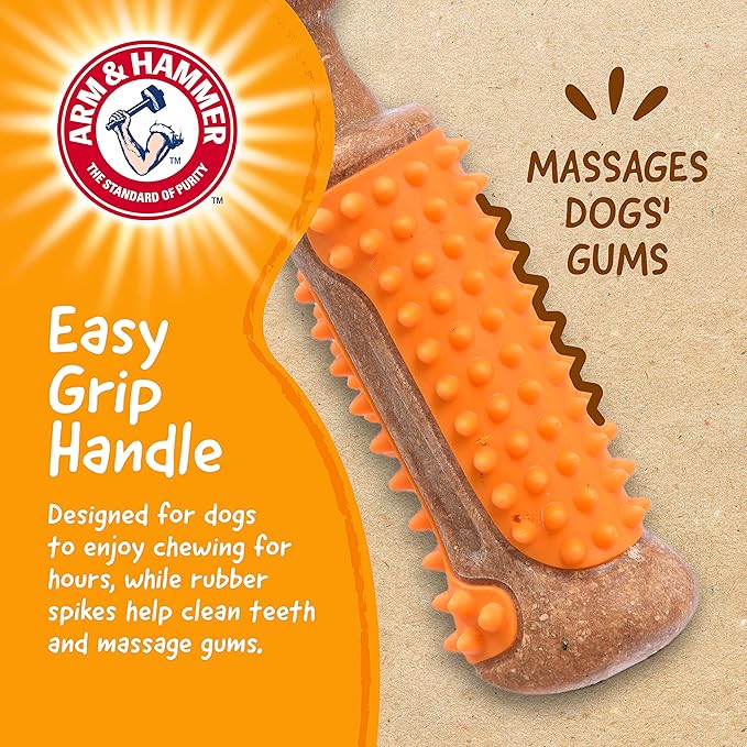 Arm & Hammer for Pets Chew Tools Collection: Wood Blend Hammer Chew Toy for Dogs | Compressed Wood Dog Chew Toys with Baking Soda, Safer & Durable Alternative to Chewing Sticks