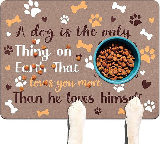 Pet Feeding Mat for Floors Waterproof Dog Mat for Food and Water Absorbent Quick Dry Non Slip mat for Cat Bowls