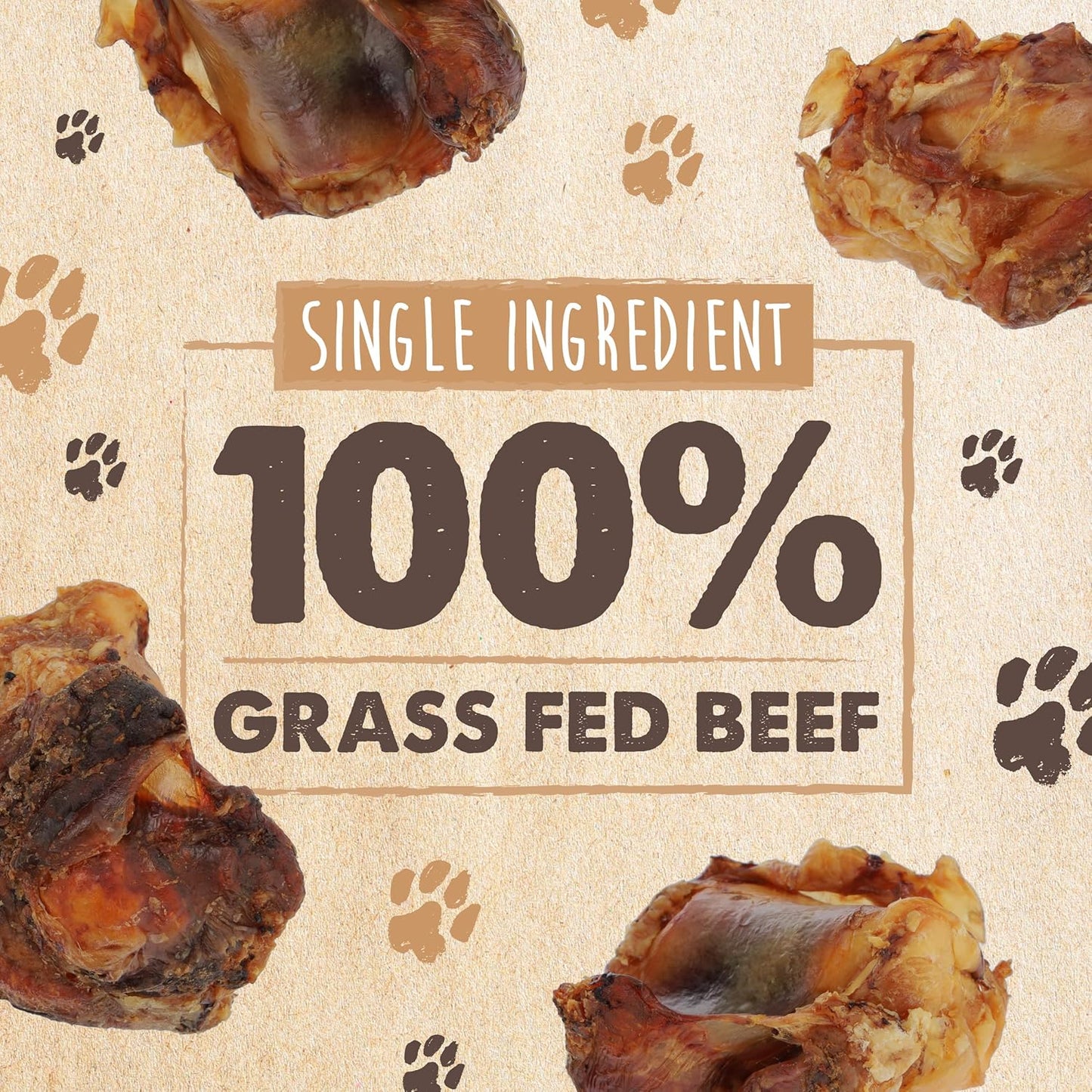 Mighty Paw Naturals Dog Bones - Cow Knee Caps & Knuckle Bones for Dogs (8 Pack) | 100% Natural Beef Knee Caps, Meaty Pet Treat