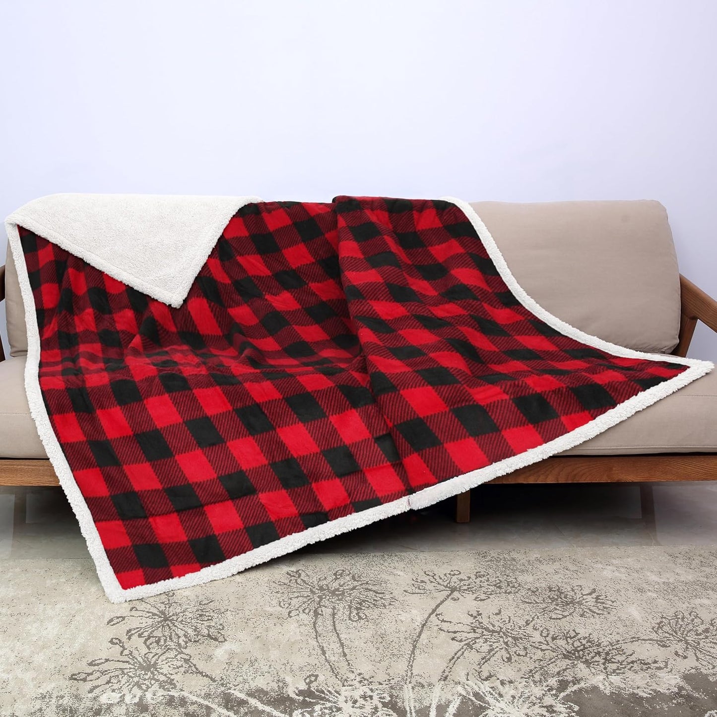 Kritter Planet Waterproof Pet Blanket for Bed, Reversible Sherpa Fleece Protector Couch Cover for Pets, Liquid Proof Furniture Protector for Medium Large Dogs