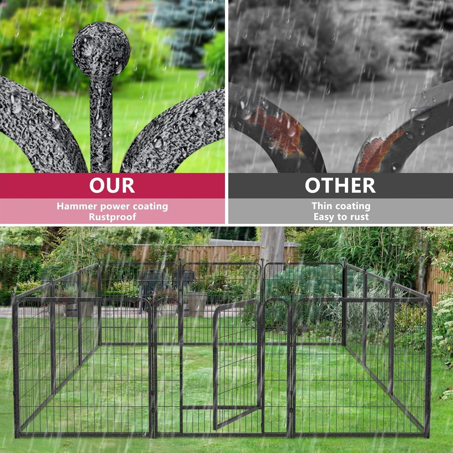 Dog Playpen 32" Height 32 Panels Portable Pet Fence Outdoor for Yard Indoor Dog Pen Outdoor for Medium/Small Animals, Large Pet Puppy Playpen Heavy Duty Pet Fence for RV Camping, Yard