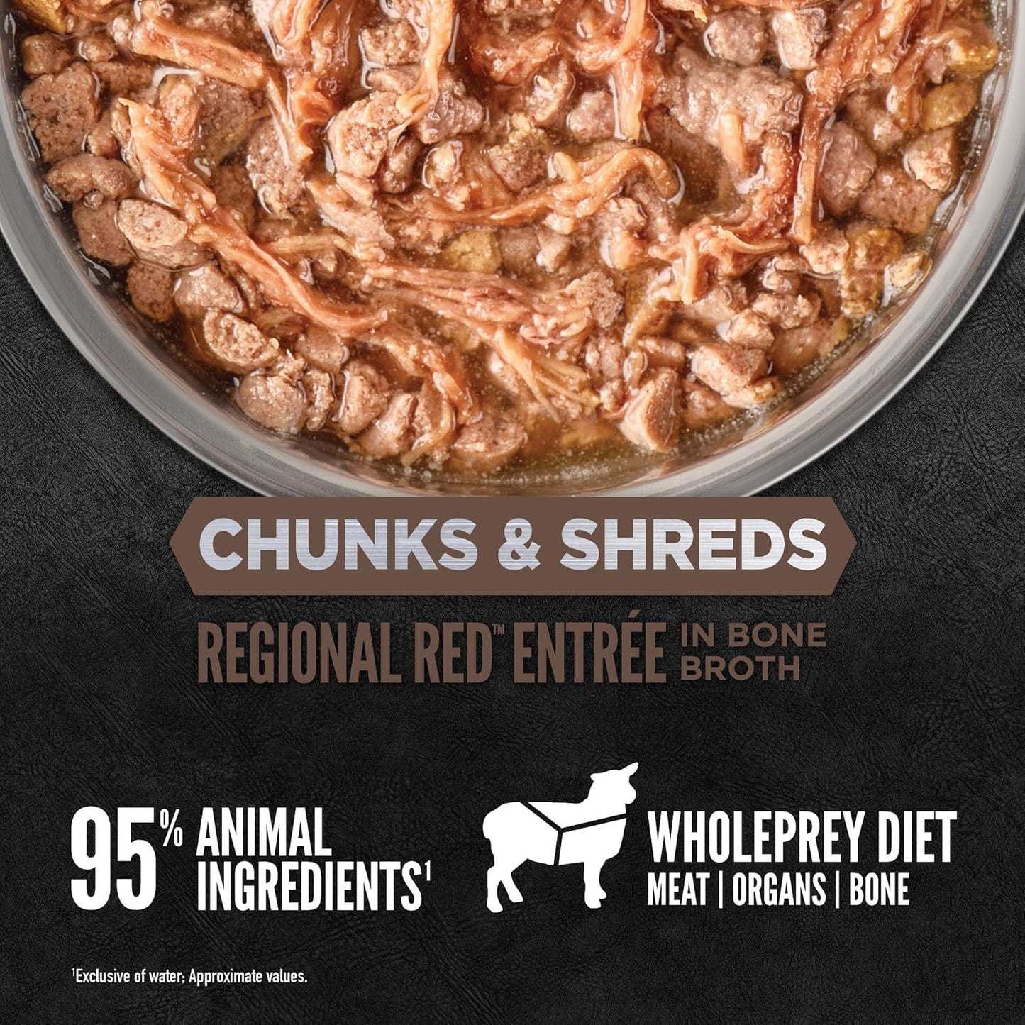 ORIJEN Chunks & Shreds Wet Cat Food Regional Red Entrée 5.5oz Cans (6 Count)
