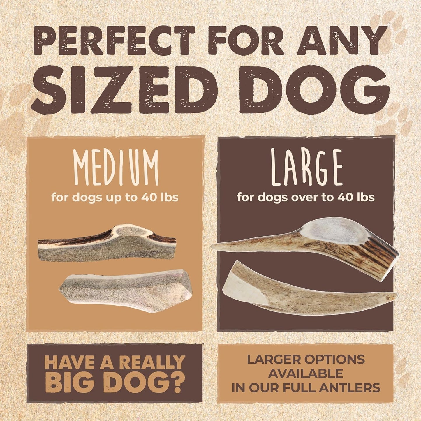 Mighty Paw Naturals Split Elk Antler for Dogs | USA Sourced, Long Lasting Chew for Aggressive Chewers – Low Odor, Natural Alternative to Dog Toys