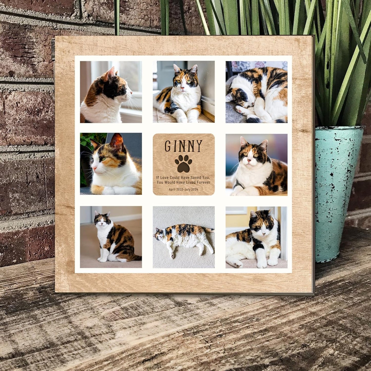 Personalized Pet Memorial Picture Frame – Custom Cat Memorial Sign with Photos, Name & Quote, Pet Loss Sympathy Gift, Pet Remembrance Keepsake, Gift for Pet Lovers