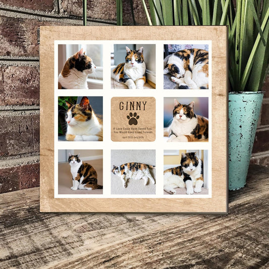 Personalized Pet Memorial Picture Frame – Custom Cat Memorial Sign with Photos, Name & Quote, Pet Loss Sympathy Gift, Pet Remembrance Keepsake, Gift for Pet Lovers