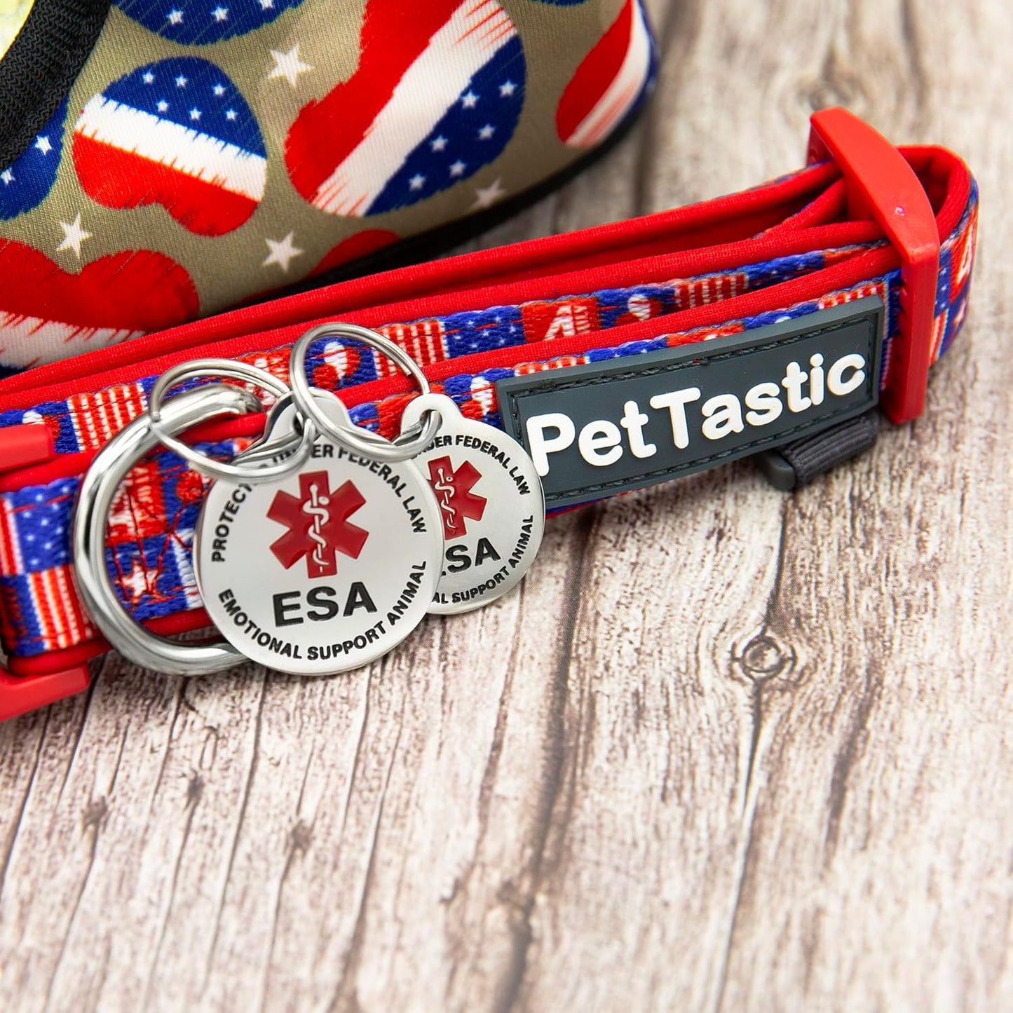 Engraved Emotional Support Animal (ESA) Personalized with 4 Lines of Custom Engraved ID Stainless Steel Enameled Small