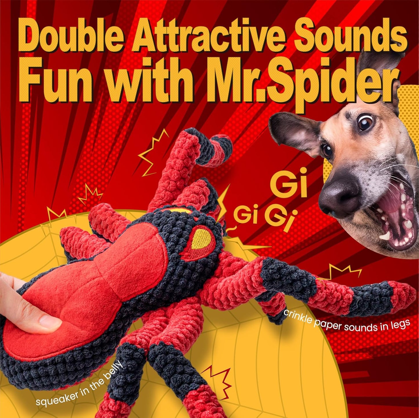 LEGEND SANDY Dog Toys for Aggressive Chewers, Large Dog Toys to Keep Them Busy, Interactive Pet Toys, Squeaky Puppies Toys, Tug of War Puppy Toy, Crinkle Doggeis Toy