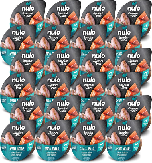 Nulo Small Breed Dog Signature Stew Chicken & Salmon in Broth, 24 x 2.8 oz Cup