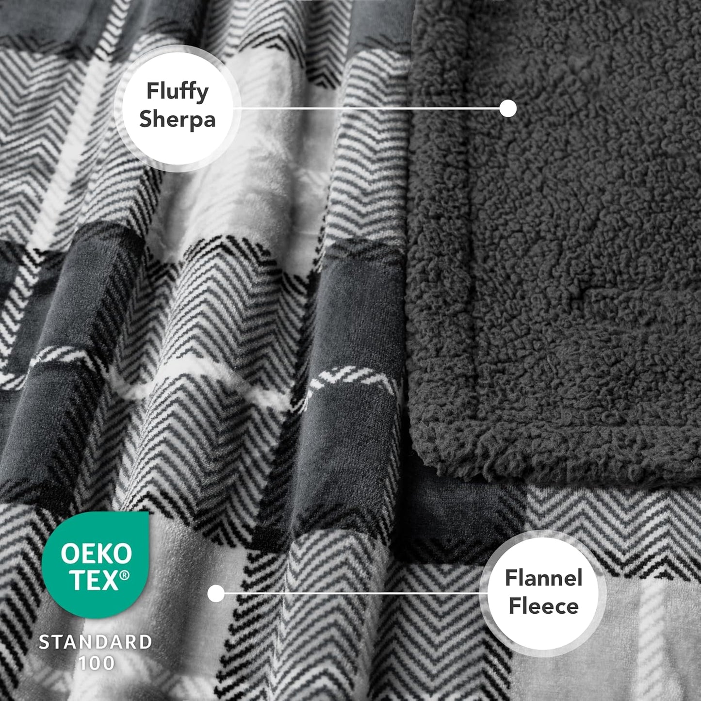 PetAmi Waterproof Dog Blanket for Bed, XL Dog Pet Blanket Couch Cover Protection, Sherpa Fleece Leakproof Bed Blanket for Crate Kennel Sofa Furniture Protector, Reversible Soft 80x60 Light Gray/Gray