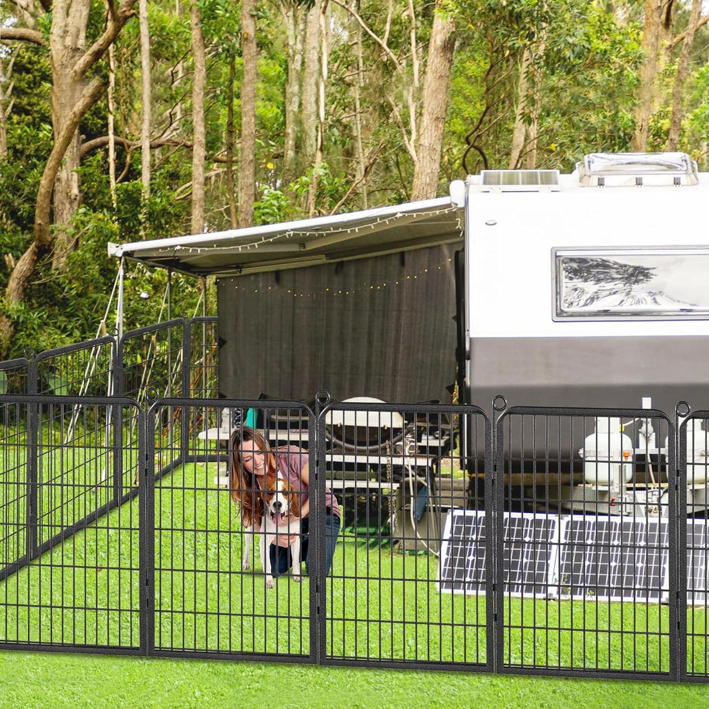 Dog Playpen, 40 inch 14 Panels Dog Pen Indoor Pet Dog Fence Outdoor for Yard Metal Puppy Playpen Pet Exercise Pen Rustproof Portable Dog Fence for RV Camping