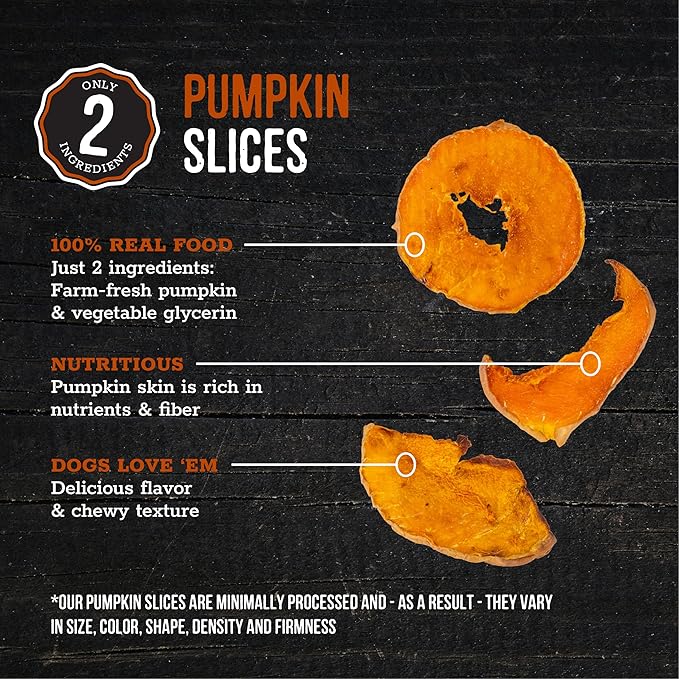 Wholesome Pride Pumpkin Slices 100% All-Natural Limited Ingredient Dehydrated Dog Treats, 10 oz