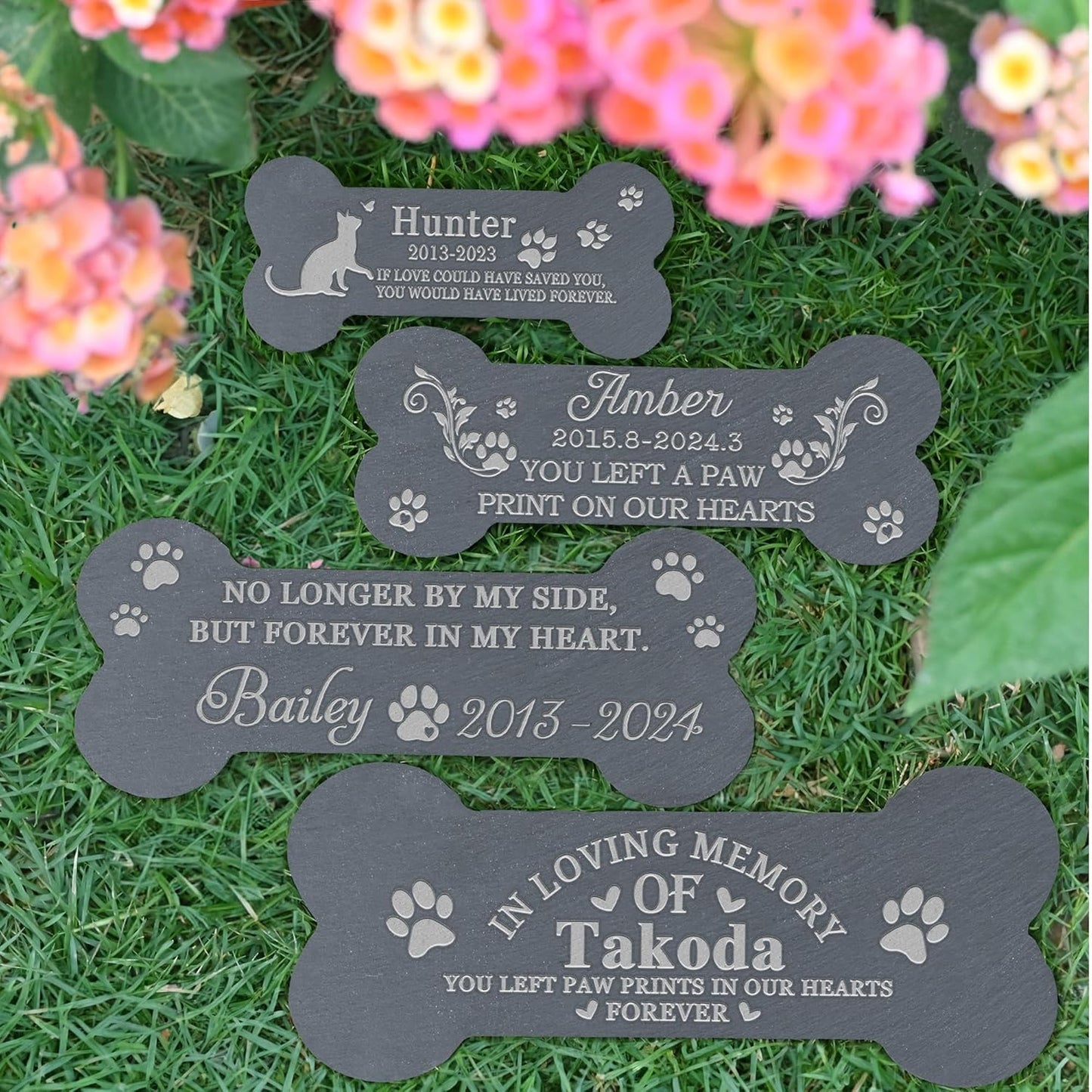 Pet Memorial Gift, Pet Memorial Stone, Dog Memorial Gifts for Loss of Dog, Pet Loss Sympathy Gift, Pet Remembrance Gifts, in Memory of Dog Cat - in Our Hearts Forever Bone