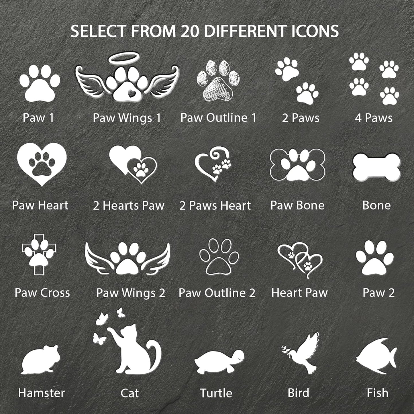 Heart Shaped Pet Memorial Stone - Dog Bereavement Gifts - in Memory of Dog, Cat - Personalized Pet Memorial Stones for Dogs - Dog Memorial Gifts for Loss of Dog - Dog Paw