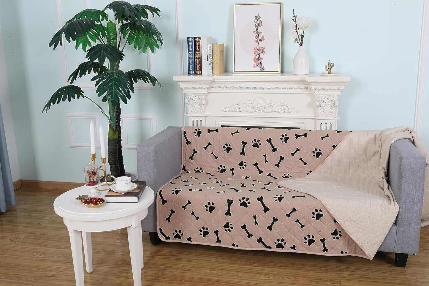 nanbowang Waterproof Blankets for Dogs Dog Bed Covers for Large Dogs, Water Absorb Training Pads (5282 Beige)