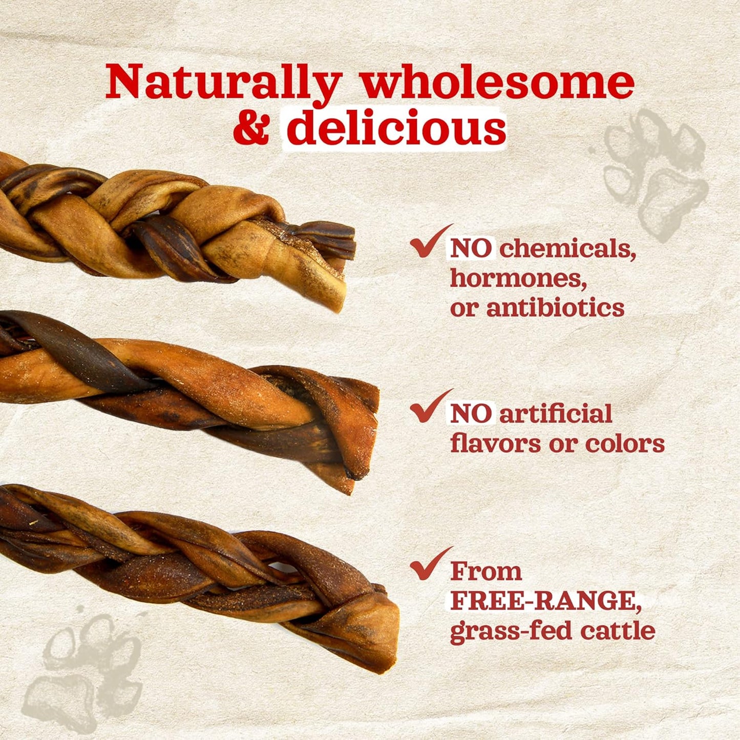 Natural Farm Braided Collagen Chews for Dogs (6 Inch, 10 Pack), Collagen Sticks, Natural Dog Chews, Long Lasting, for Small, Medium and Large Dogs, Odor-Free, Rawhide Alternative