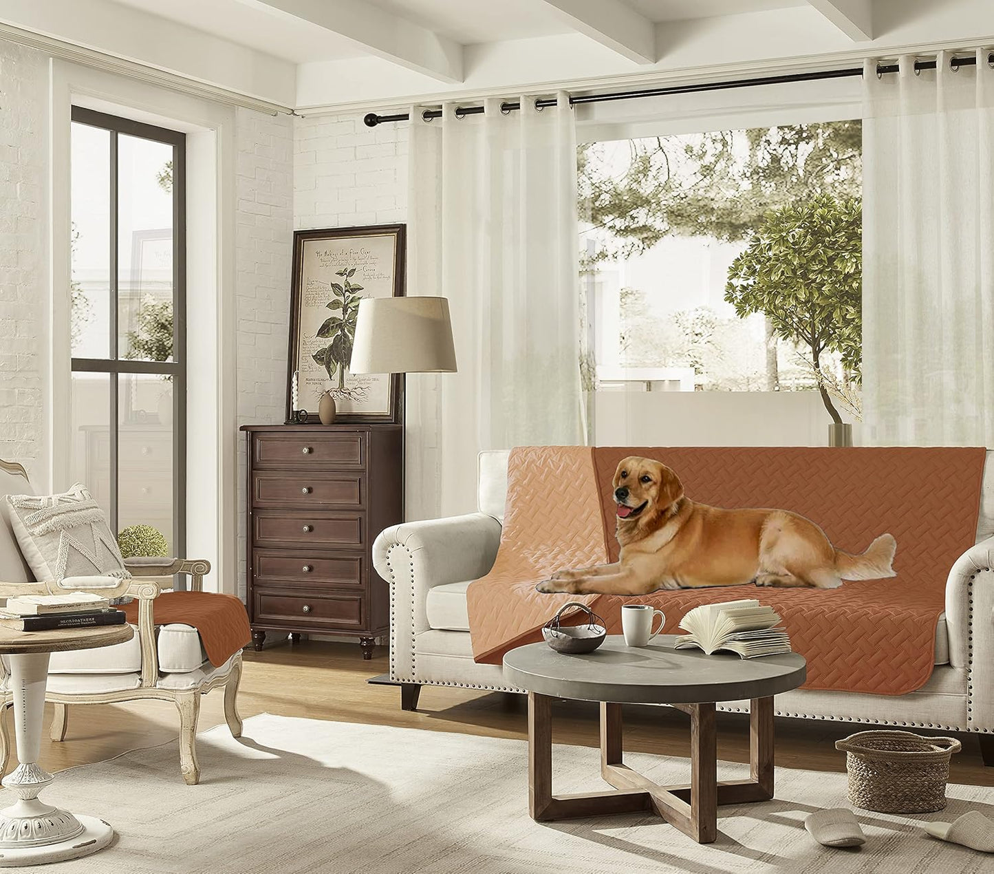 gogobunny 100% Double Sided Waterproof Dog Blanket Soft Pet Bed Cover Reversible Protect Furniture Couch Sofa Car for Puppy Cat Kids (Dark Pumpkin/Light Pumpkin, 40x50 Inch (Pack of 1))