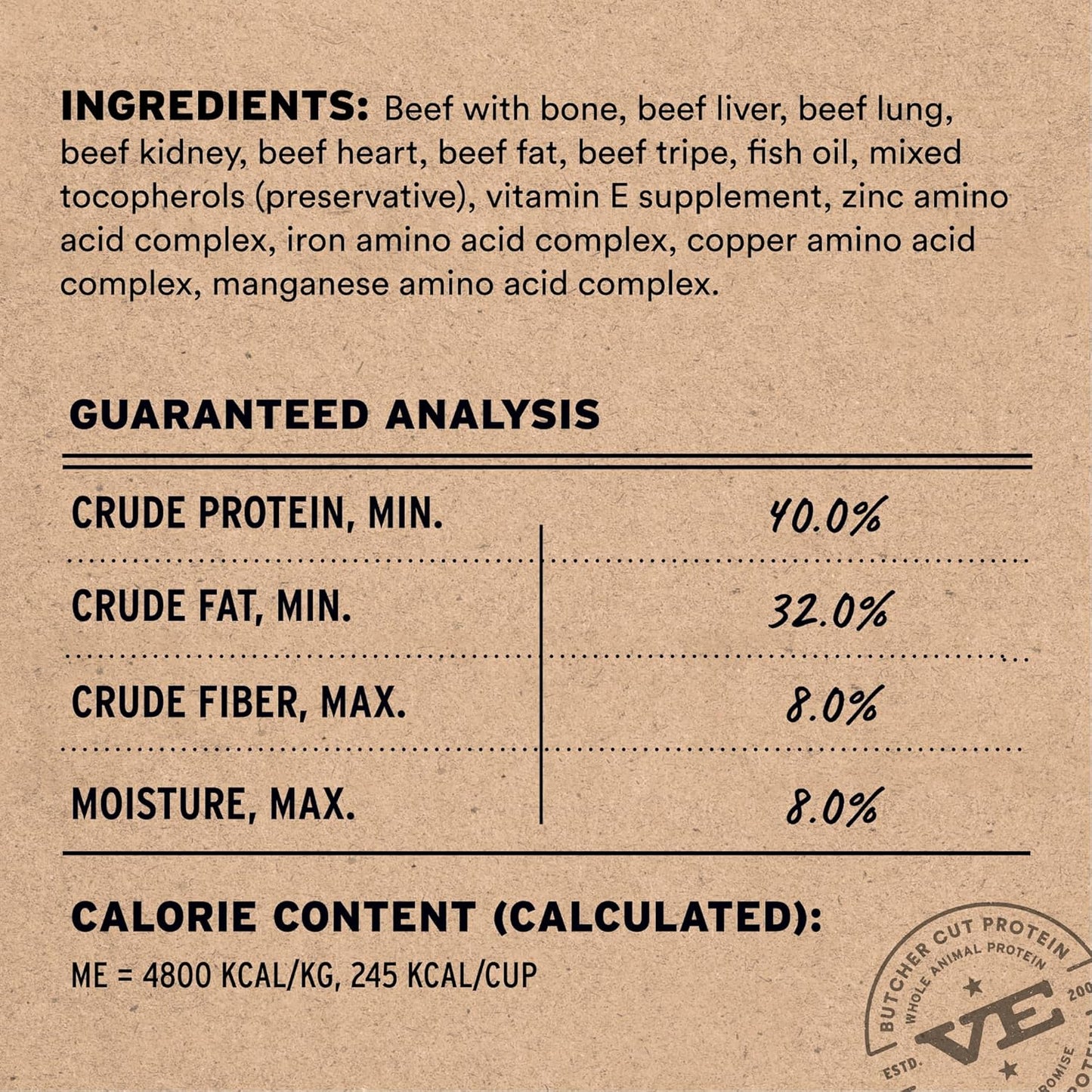 Vital Essentials Freeze-Dried Raw Beef Meal or Mixer Dog Food Crunchy Nibs, 14 oz