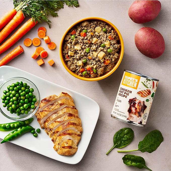 YOUR PET'S KITCHEN Wet Dog Food, Chicken Pot Pie Recipe - 13.2 oz Cans (Pack of 6), Made in The USA with Real Chicken