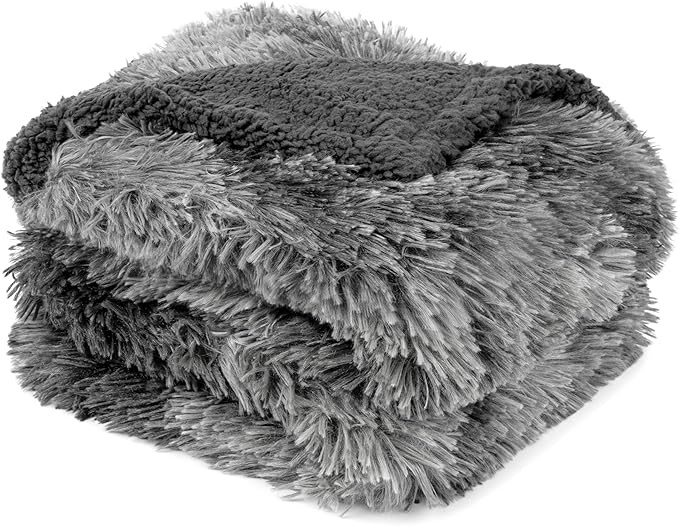 PetAmi Waterproof Dog Blanket for Medium Large Dogs, Calming Fleece Cat Blanket, Couch Protector Washable Sherpa Faux Fur Pet Throw for Puppy, Soft Reversible Leakproof 40x60 Tie-Dye Gray