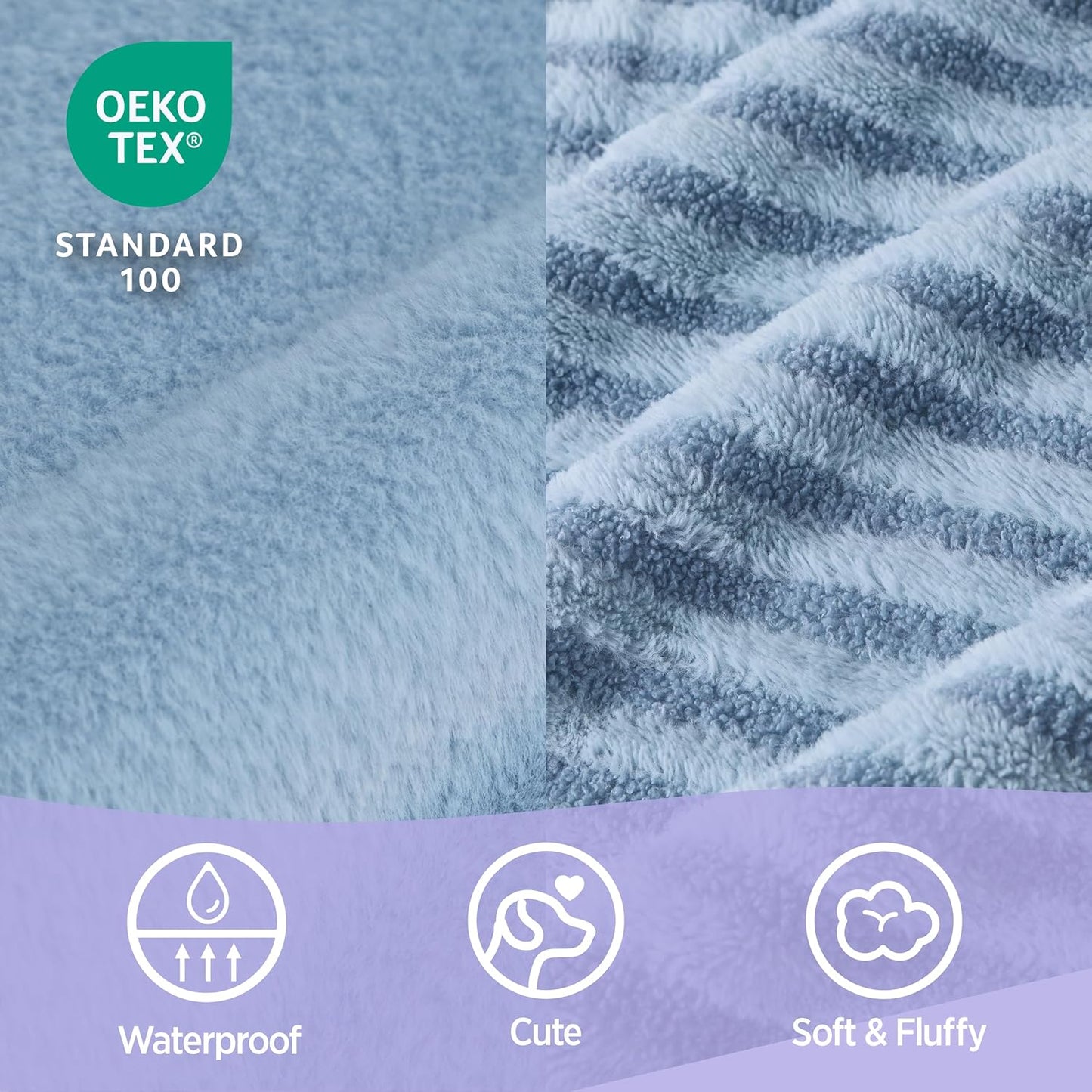 LE SURE Cute Dog Bed Medium Size Dog, Orthopedic Waterproof Medium Pet Beds with Sides, High Back Non-Slip Bottom and Egg-Crate Foam Pet Couch Sofa with Washable Removable Cover, Blue