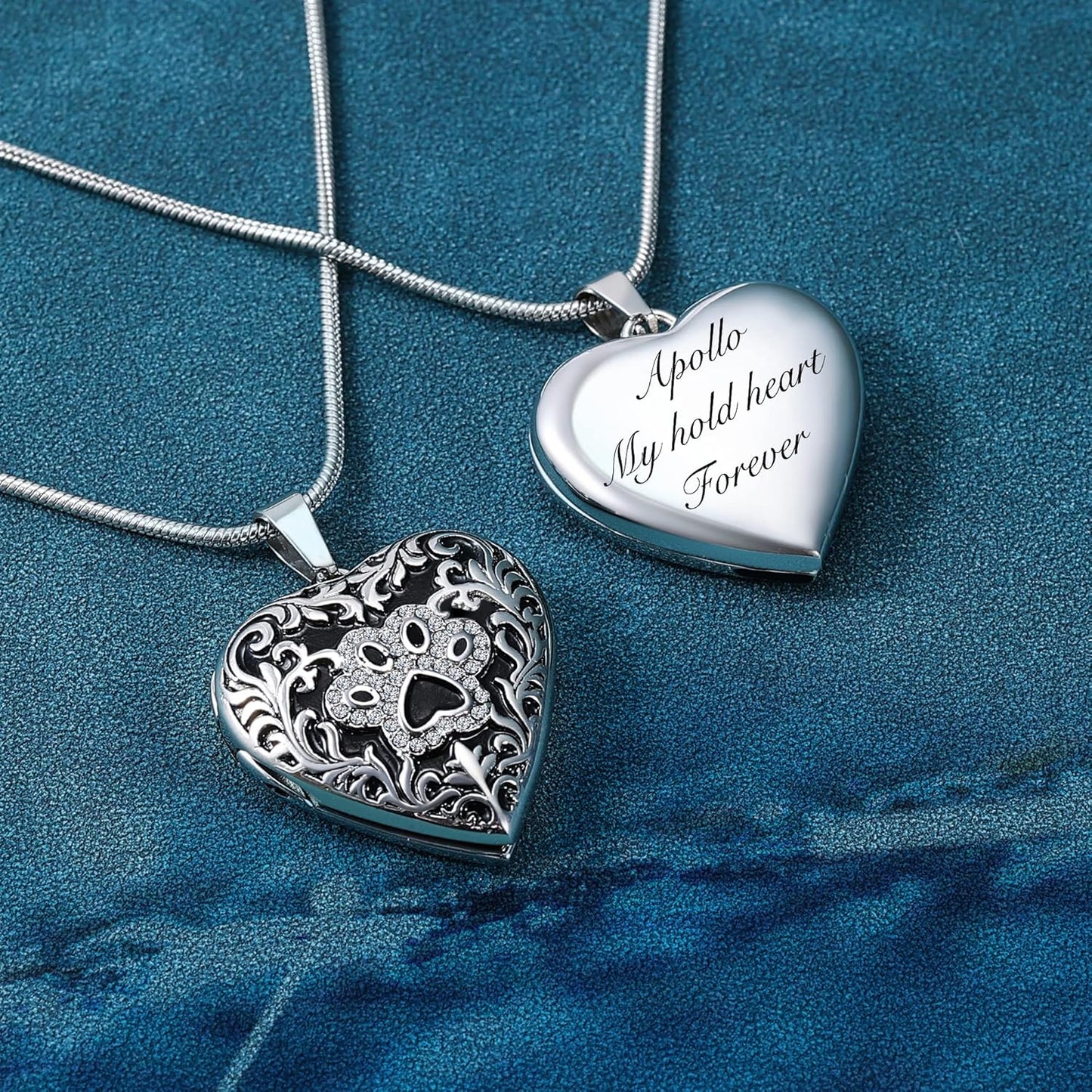 Fanery Sue Personalized Customized Pet Locket Necklace, Heart Lockets Picture Necklaces Dog Memorial Gifts Cat Sympathy for Women Men