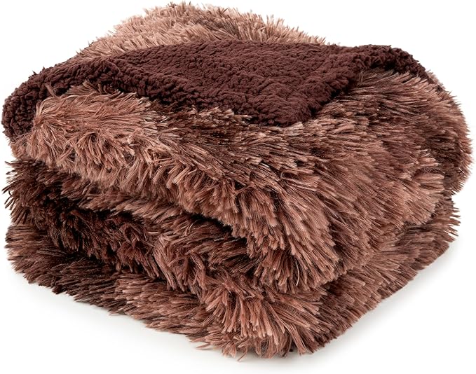 PetAmi Waterproof Dog Blanket for Large Dog, Queen Size Calming Pet Blanket Couch Cover Protector, Sherpa Faux Fur Cat Throw for Sofa Furniture Bed, Soft Fluffy XL, 90x90 Tie-Dye Brown