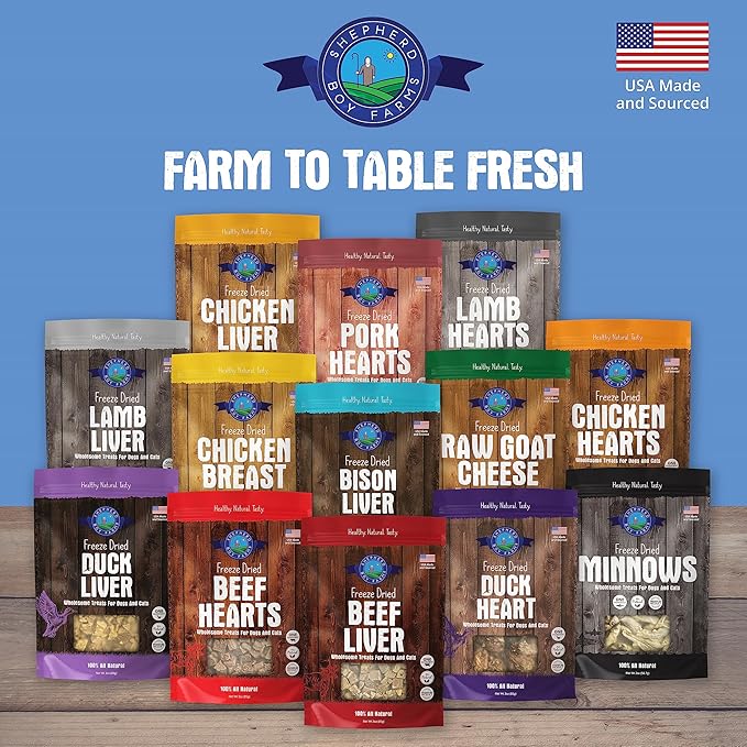 Freeze Dried Dog and Cat Treats, Beef Heart, All Natural Single Ingredient Freeze-Dried Dog Treat & Snacks, Made in USA, High Protein, Essential Nutrition of Raw Food, 3oz