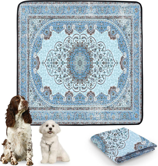 PatiencET Washable Pee Pads for Dogs, 72'' x 72" Super Absorbent Leakproof Reusable Puppy Pads, 1 Pack Dog Training Pads Potty Pad Whelping Pad with Non-Slip Bottom for Housebreaking Incontinence Blue