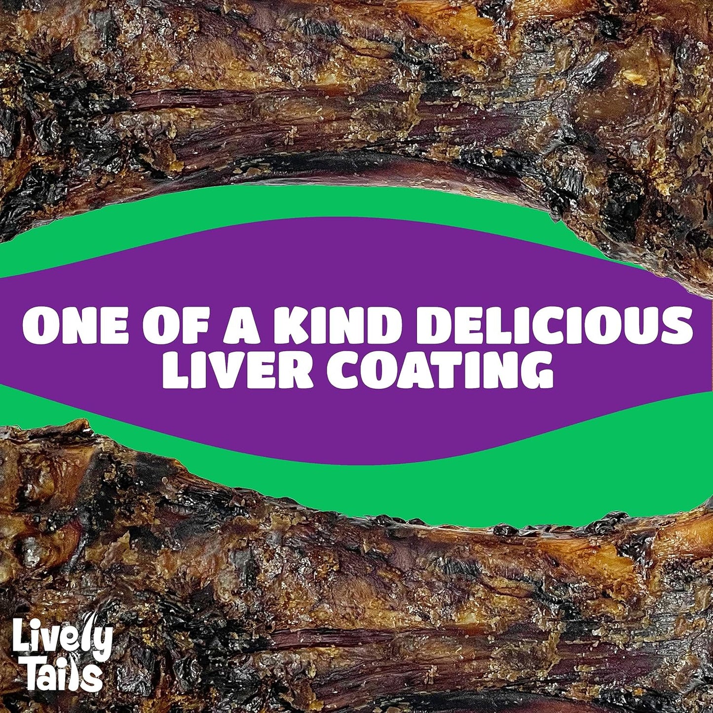 Liver Coated Dog Bones for Aggressive Chewers, Chew Bone for Large Dogs, Beef Shin Large Bone, Long Lasting Dog Bones, 2 Pack