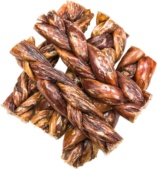 hotspot pets All-Natural Braided Beef Gullet Sticks (5 Pack) Grass-Fed, 6'' Braided Esophagus Jerky Treats - Rich in Glucosamine & Chondroitin for Joint Health – Rawhide-Free Dog Chews