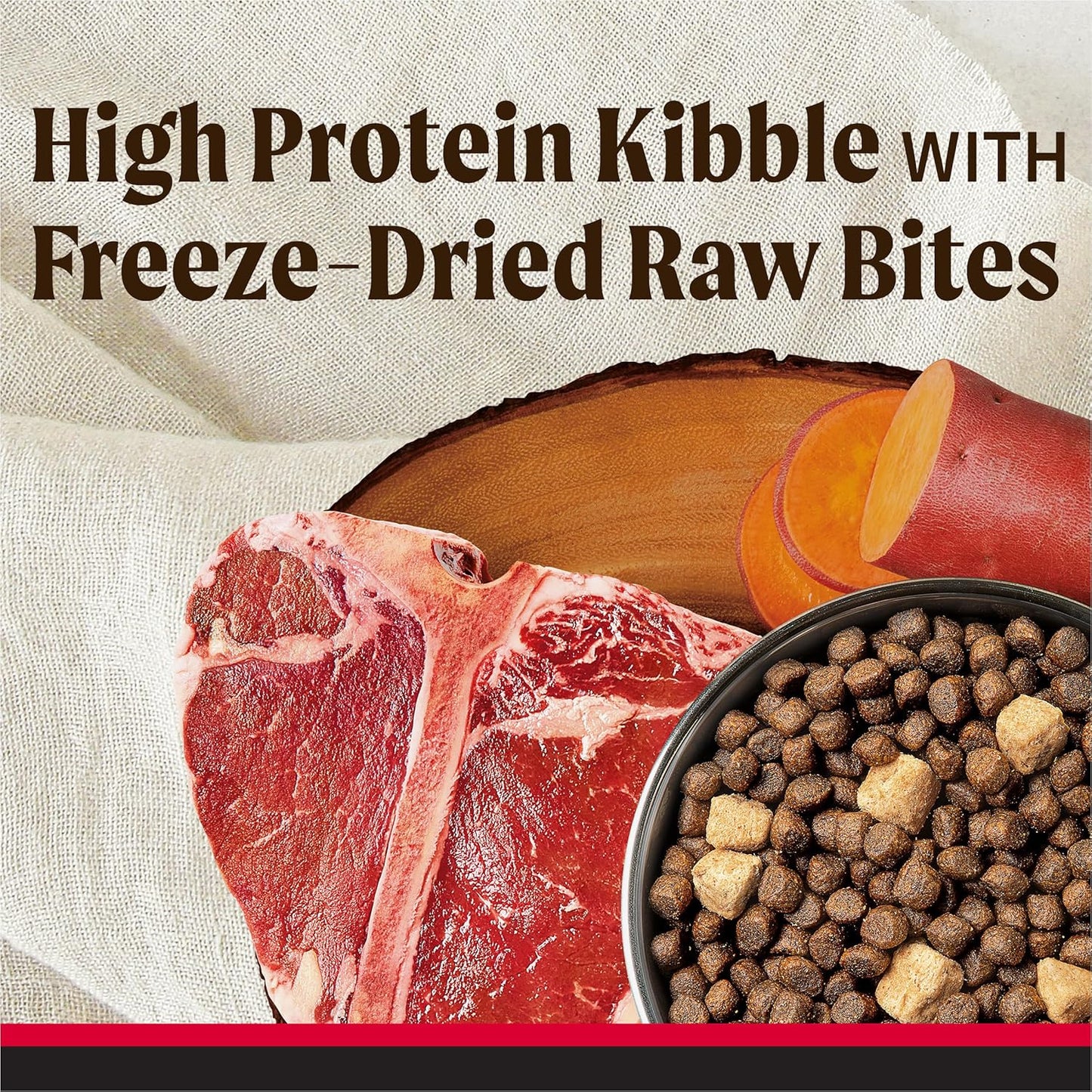 Merrick Backcountry Grain Free Dry Adult Dog Food Kibble With Freeze Dried Raw Pieces, Great Plains Red Recipe - 4.0 lb. Bag