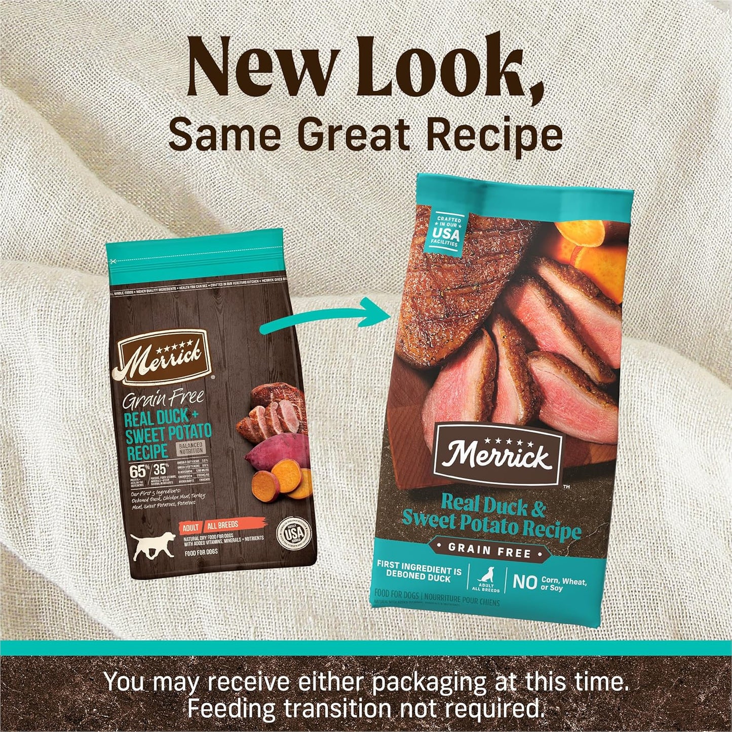 Merrick Premium Grain Free Dry Adult Dog Food, Wholesome and Natural Kibble with Real Duck and Sweet Potato - 22.0 lb. Bag