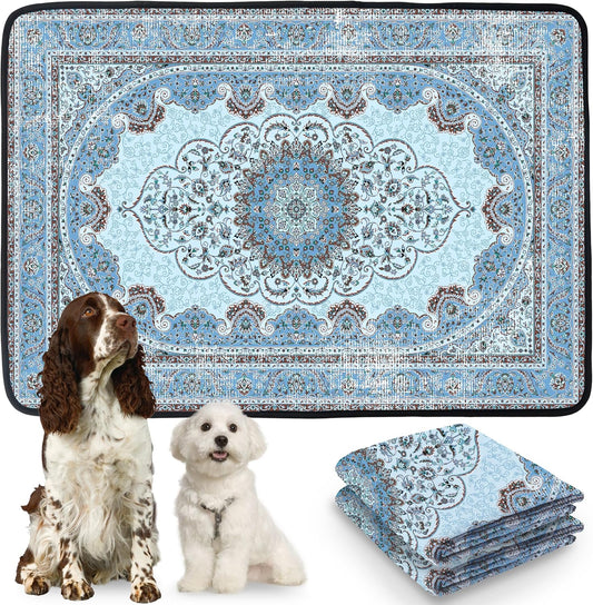 PatiencET Washable Pee Pads for Dogs, 36'' x 48" Super Absorbent Leakproof Reusable Puppy Pads, 2 Pack Dog Training Pads Potty Pad Whelping Pad with Non-Slip Bottom for Housebreaking Incontinence Blue