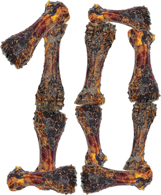 Liver Coated Dog Bones for Aggressive Chewers, Chew Bone for Large Dogs, Dog Bones Long Lasting, Beef Shin Large Bone, 10 Pack